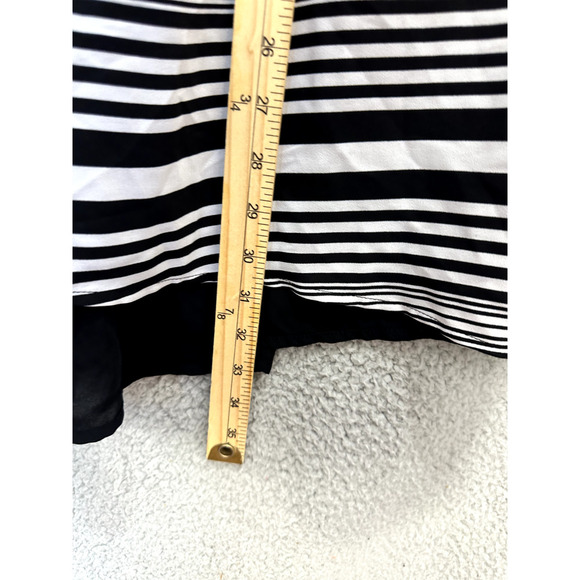Lane Bryant Top womens 22/24 Black Striped Asymmetrical Hem Fairy Whimsigoth - Picture 5 of 6